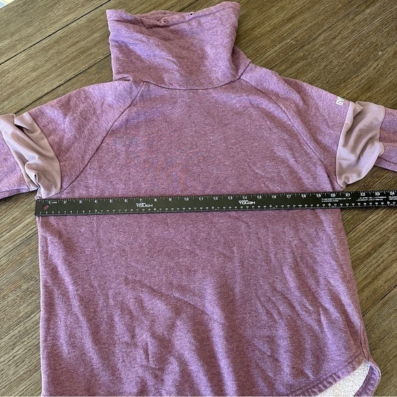 Gymshark Purple Cowl Neck Fleece lined Sweatshirt mesh sleeve size Small - Picture 11 of 12